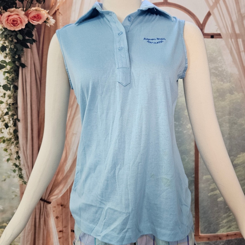 Vintage 1990's Anheuser-Busch Golf Classic Sleeveless Polo Shirt Light‎ Blue